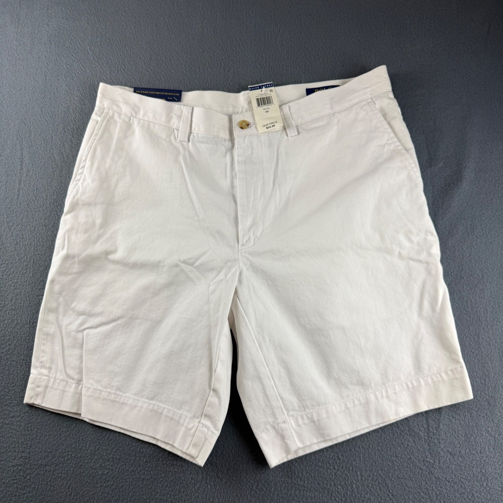 Polo Ralph Lauren Shorts Men's 35 White Classic Fit 9" Chino Stretch Casual NEW